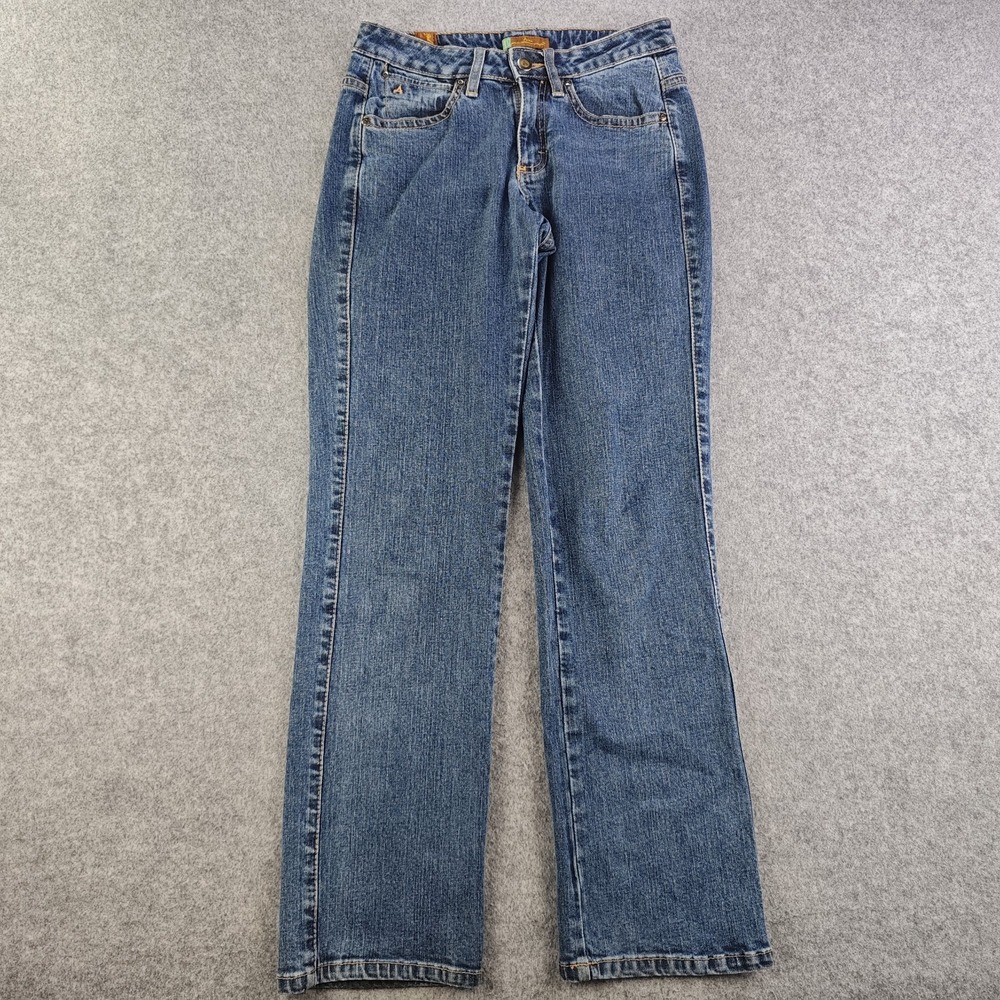 Aura Wrangler Jeans Women's 2P Petite Blue Medium Wash Bootcut Stretch Denim